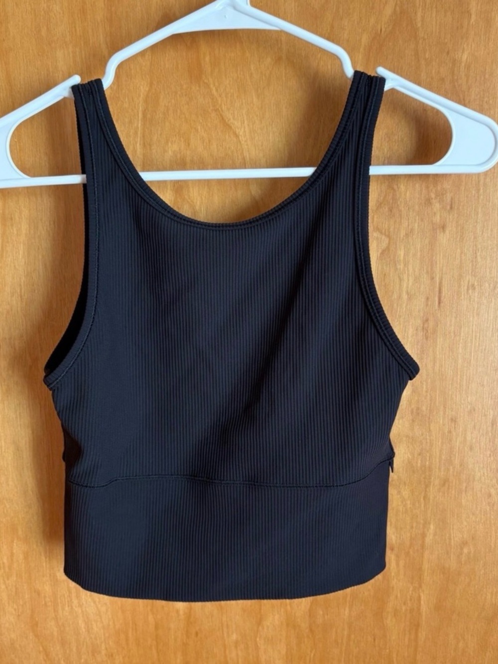Lululemon Ebb to Street Tank Top Women Size 4 Black Ribbed Cropped Low Back